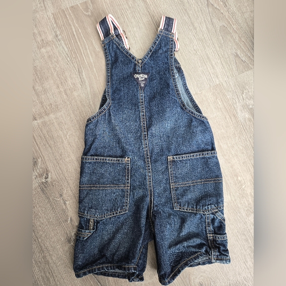OshKosh B'gosh Blue Denim Shorts Overalls Size 4T - Picture 3 of 4